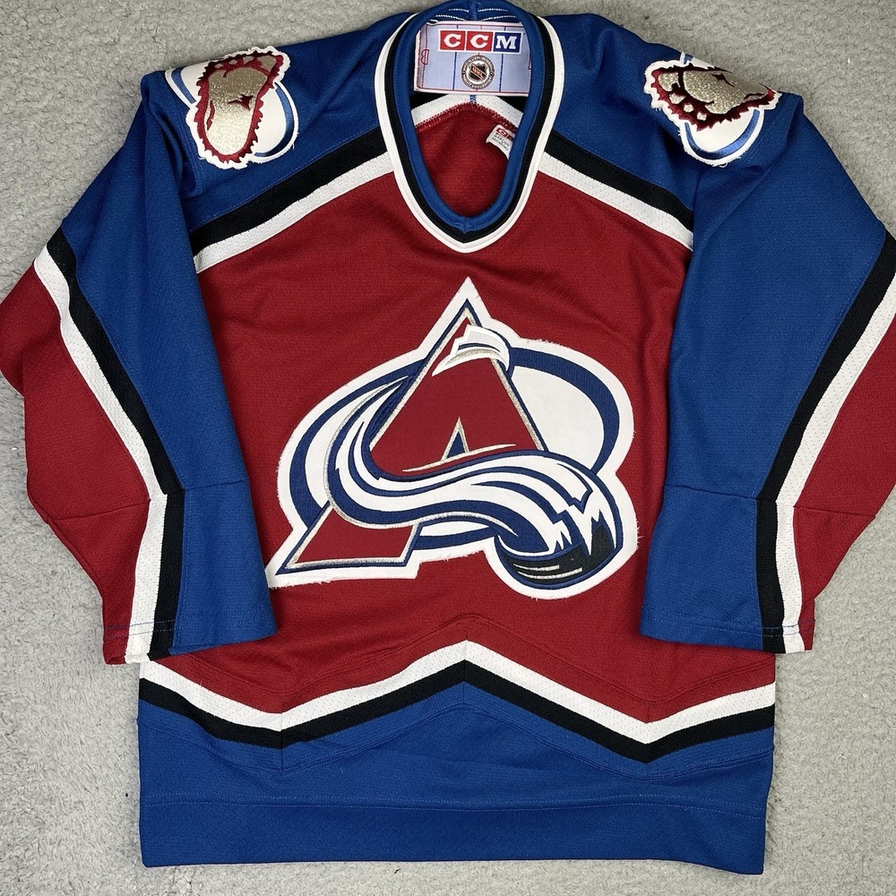 Vintage 90s Colorado Avalanche Hockey Jersey Youth Boys L/XL NHL CCM